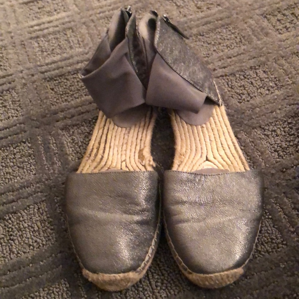 Eileen Fisher metallic espadrille sandals